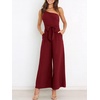 image:imageANRABESS Women Summer Dressy Jumpsuits One Shoulder Sleeveless Casual Wide Leg Pants Romper Jumper 2026 Trendy OutfitsWine Red