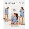 image:imageANRABESS Womens 2 Piece Lounge Pajama Sets Casual Ribbed Long Sleeve Top Matching Shorts Sleepwear PJ Set 2026 Fall OutfitsBlue