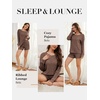 image:imageANRABESS Womens 2 Piece Lounge Pajama Sets Casual Ribbed Long Sleeve Top Matching Shorts Sleepwear PJ Set 2026 Fall OutfitsBrown