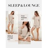image:imageANRABESS Womens 2 Piece Lounge Pajama Sets Casual Ribbed Long Sleeve Top Matching Shorts Sleepwear PJ Set 2026 Fall OutfitsLight Khaki