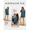 image:imageANRABESS Womens 2 Piece Lounge Pajama Sets Casual Ribbed Long Sleeve Top Matching Shorts Sleepwear PJ Set 2026 Fall OutfitsTeal