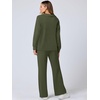 image:imageANRABESS Womens 2 Piece Outfits Matching Lounge Sweat Sets  Polo Sweatshirts amp Wide Leg Pants Airport Travel Outfit Soft Comfy 2026 Fall Winter Athletic ClothingOlive