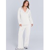 image:imageANRABESS Womens 2 Piece Outfits Matching Lounge Sweat Sets  Polo Sweatshirts amp Wide Leg Pants Airport Travel Outfit Soft Comfy 2026 Fall Winter Athletic ClothingWhite