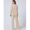 image:imageANRABESS Womens 2 Piece Outfits Matching Lounge Sweat Sets  Polo Sweatshirts amp Wide Leg Pants Airport Travel Outfit Soft Comfy 2026 Fall Winter Athletic ClothingLighter Khaki
