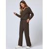 image:imageANRABESS Womens 2 Piece Outfits Matching Lounge Sweat Sets  Polo Sweatshirts amp Wide Leg Pants Airport Travel Outfit Soft Comfy 2026 Fall Winter Athletic ClothingCoffee