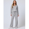image:imageANRABESS Womens 2 Piece Outfits Matching Lounge Sweat Sets  Polo Sweatshirts amp Wide Leg Pants Airport Travel Outfit Soft Comfy 2026 Fall Winter Athletic ClothingLight Grey