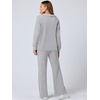 image:imageANRABESS Womens 2 Piece Outfits Matching Lounge Sweat Sets  Polo Sweatshirts amp Wide Leg Pants Airport Travel Outfit Soft Comfy 2026 Fall Winter Athletic ClothingLight Grey
