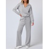 image:imageANRABESS Womens 2 Piece Outfits Matching Lounge Sweat Sets  Polo Sweatshirts amp Wide Leg Pants Airport Travel Outfit Soft Comfy 2026 Fall Winter Athletic ClothingLight Grey