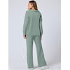 image:imageANRABESS Womens 2 Piece Outfits Matching Lounge Sweat Sets  Polo Sweatshirts amp Wide Leg Pants Airport Travel Outfit Soft Comfy 2026 Fall Winter Athletic ClothingPea Green