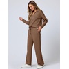 image:imageANRABESS Womens 2 Piece Outfits Matching Lounge Sweat Sets  Polo Sweatshirts amp Wide Leg Pants Airport Travel Outfit Soft Comfy 2026 Fall Winter Athletic ClothingCamel