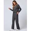 image:imageANRABESS Womens 2 Piece Outfits Matching Lounge Sweat Sets  Polo Sweatshirts amp Wide Leg Pants Airport Travel Outfit Soft Comfy 2026 Fall Winter Athletic ClothingDark Grey
