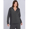 image:imageANRABESS Womens 2 Piece Outfits Matching Lounge Sweat Sets  Polo Sweatshirts amp Wide Leg Pants Airport Travel Outfit Soft Comfy 2026 Fall Winter Athletic ClothingDark Grey