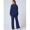 image:imageANRABESS Womens 2 Piece Outfits Matching Lounge Sweat Sets  Polo Sweatshirts amp Wide Leg Pants Airport Travel Outfit Soft Comfy 2026 Fall Winter Athletic ClothingNavy Blue