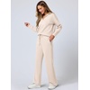image:imageANRABESS Womens 2 Piece Outfits Matching Lounge Sweat Sets  Polo Sweatshirts amp Wide Leg Pants Airport Travel Outfit Soft Comfy 2026 Fall Winter Athletic ClothingApricot
