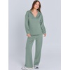 image:imageANRABESS Womens 2 Piece Outfits Matching Lounge Sweat Sets  Polo Sweatshirts amp Wide Leg Pants Airport Travel Outfit Soft Comfy 2026 Fall Winter Athletic ClothingPea Green
