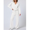 image:imageANRABESS Womens 2 Piece Outfits Matching Lounge Sweat Sets  Polo Sweatshirts amp Wide Leg Pants Airport Travel Outfit Soft Comfy 2026 Fall Winter Athletic ClothingWhite