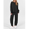 image:imageANRABESS Womens 2 Piece Outfits Sweatsuits Oversized Sweatshirts Barrel Pants Matching Lounge Sets 2026 Fall Travel ClothesBlack
