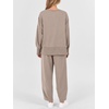 image:imageANRABESS Womens 2 Piece Outfits Sweatsuits Oversized Sweatshirts Barrel Pants Matching Lounge Sets 2026 Fall Travel ClothesKhaki