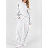 image:imageANRABESS Womens 2 Piece Outfits Sweatsuits Oversized Sweatshirts Barrel Pants Matching Lounge Sets 2026 Fall Travel ClothesLight Grey