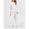 image:imageANRABESS Womens 2 Piece Outfits Sweatsuits Oversized Sweatshirts Barrel Pants Matching Lounge Sets 2026 Fall Travel ClothesLight Grey