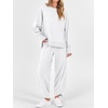 image:imageANRABESS Womens 2 Piece Outfits Sweatsuits Oversized Sweatshirts Barrel Pants Matching Lounge Sets 2026 Fall Travel ClothesLight Grey