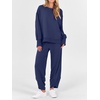 image:imageANRABESS Womens 2 Piece Outfits Sweatsuits Oversized Sweatshirts Barrel Pants Matching Lounge Sets 2026 Fall Travel ClothesNavy Blue