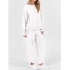 image:imageANRABESS Womens 2 Piece Outfits Sweatsuits Oversized Sweatshirts Barrel Pants Matching Lounge Sets 2026 Fall Travel ClothesWhite
