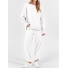 image:imageANRABESS Womens 2 Piece Outfits Sweatsuits Oversized Sweatshirts Barrel Pants Matching Lounge Sets 2026 Fall Travel ClothesWhite