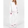 image:imageANRABESS Womens 2 Piece Outfits Sweatsuits Oversized Sweatshirts Barrel Pants Matching Lounge Sets 2026 Fall Travel ClothesWhite