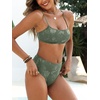 image:imageANRABESS Womens Bikini Sets  High Waisted Lace Swimsuits Two Piece Beach WearArmy Green