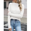 image:imageANRABESS Womens Cable Knit Long Sleeve Cropped Sweaters  Mock Neck Fitted Pullover Tops Cozy Warm Business Casual Work Office Daily Wear Fall Winter Fashion ClothingWhite