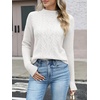 image:imageANRABESS Womens Cable Knit Long Sleeve Cropped Sweaters  Mock Neck Fitted Pullover Tops Cozy Warm Business Casual Work Office Daily Wear Fall Winter Fashion ClothingWhite
