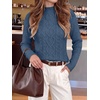 image:imageANRABESS Womens Cable Knit Long Sleeve Cropped Sweaters  Mock Neck Fitted Pullover Tops Cozy Warm Business Casual Work Office Daily Wear Fall Winter Fashion ClothingDeep Blue