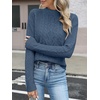 image:imageANRABESS Womens Cable Knit Long Sleeve Cropped Sweaters  Mock Neck Fitted Pullover Tops Cozy Warm Business Casual Work Office Daily Wear Fall Winter Fashion ClothingDeep Blue