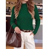 image:imageANRABESS Womens Cable Knit Long Sleeve Cropped Sweaters  Mock Neck Fitted Pullover Tops Cozy Warm Business Casual Work Office Daily Wear Fall Winter Fashion ClothingForest Green