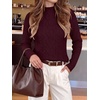 image:imageANRABESS Womens Cable Knit Long Sleeve Cropped Sweaters  Mock Neck Fitted Pullover Tops Cozy Warm Business Casual Work Office Daily Wear Fall Winter Fashion ClothingDark Red