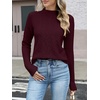 image:imageANRABESS Womens Cable Knit Long Sleeve Cropped Sweaters  Mock Neck Fitted Pullover Tops Cozy Warm Business Casual Work Office Daily Wear Fall Winter Fashion ClothingDark Red