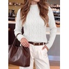 image:imageANRABESS Womens Cable Knit Long Sleeve Cropped Sweaters  Mock Neck Fitted Pullover Tops Cozy Warm Business Casual Work Office Daily Wear Fall Winter Fashion ClothingWhite