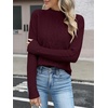image:imageANRABESS Womens Cable Knit Long Sleeve Cropped Sweaters  Mock Neck Fitted Pullover Tops Cozy Warm Business Casual Work Office Daily Wear Fall Winter Fashion ClothingDark Red