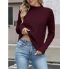 image:imageANRABESS Womens Cable Knit Long Sleeve Cropped Sweaters  Mock Neck Fitted Pullover Tops Cozy Warm Business Casual Work Office Daily Wear Fall Winter Fashion ClothingDark Red