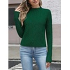 image:imageANRABESS Womens Cable Knit Long Sleeve Cropped Sweaters  Mock Neck Fitted Pullover Tops Cozy Warm Business Casual Work Office Daily Wear Fall Winter Fashion ClothingForest Green