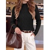 image:imageANRABESS Womens Cable Knit Long Sleeve Cropped Sweaters  Mock Neck Fitted Pullover Tops Cozy Warm Business Casual Work Office Daily Wear Fall Winter Fashion ClothingBlack