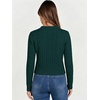 image:imageANRABESS Womens Cable Knit Sweaters Long Sleeve Cropped  V Neck Collared Pullover Sweater Top Polo Knit Shirt Business Casual Work Clothes Daily Wear Fashion Fall Winter OutfitsDark Green