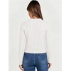 image:imageANRABESS Womens Cable Knit Sweaters Long Sleeve Cropped  V Neck Collared Pullover Sweater Top Polo Knit Shirt Business Casual Work Clothes Daily Wear Fashion Fall Winter OutfitsWhite