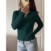 image:imageANRABESS Womens Cable Knit Sweaters Long Sleeve Cropped  V Neck Collared Pullover Sweater Top Polo Knit Shirt Business Casual Work Clothes Daily Wear Fashion Fall Winter OutfitsDark Green
