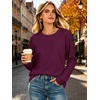 image:imageANRABESS Womens Crewneck Ralgan Long Sleeve Tunic Tops  Tulip Hem Sweatshirts with Thumbhole Warm Soft Comfy Going Out Work Fall Winter Transtion Pullover OutfitsPurple Red