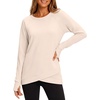 image:imageANRABESS Womens Crewneck Ralgan Long Sleeve Tunic Tops  Tulip Hem Sweatshirts with Thumbhole Warm Soft Comfy Going Out Work Fall Winter Transtion Pullover OutfitsBeige
