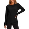 image:imageANRABESS Womens Crewneck Ralgan Long Sleeve Tunic Tops  Tulip Hem Sweatshirts with Thumbhole Warm Soft Comfy Going Out Work Fall Winter Transtion Pullover OutfitsBlack