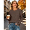 image:imageANRABESS Womens Crewneck Ralgan Long Sleeve Tunic Tops  Tulip Hem Sweatshirts with Thumbhole Warm Soft Comfy Going Out Work Fall Winter Transtion Pullover OutfitsBrown