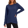 image:imageANRABESS Womens Crewneck Ralgan Long Sleeve Tunic Tops  Tulip Hem Sweatshirts with Thumbhole Warm Soft Comfy Going Out Work Fall Winter Transtion Pullover OutfitsNavy Blue